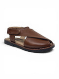 Velcro Closure Solid Mojaris - Brown