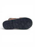 Velcro Closure Solid Mojaris - Brown
