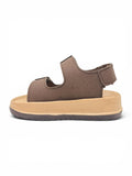 Velcro Closure Solid Sandals - Brown