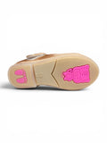 Patent Leather Mary Jane Bellies with Rhinestone Bow & Strap - Gold