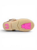 Metallic Pewter Mary Jane Bellies with Rhinestone Strap - Gold