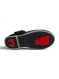 Metallic Pewter Mary Jane Bellies with Rhinestone Strap - Black