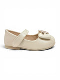 Mary Jane Bellies with Cute Teddy Bear & Bow Accent - Cream