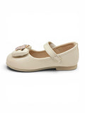 Mary Jane Bellies with Cute Teddy Bear & Bow Accent - Cream
