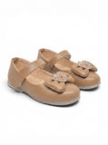 Mary Jane Bellies with Cute Teddy Bear & Bow Accent - Brown