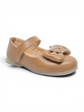 Mary Jane Bellies with Cute Teddy Bear & Bow Accent - Brown