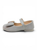 Mary Jane Bellies with Cute Teddy Bear & Bow Accent - Grey