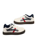 Colour Blocked Lace Up Shoes - White