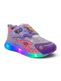 Doll Print Detailed Velcro Closure LED Shoes - Purple