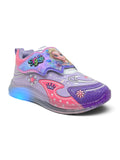 Doll Print Detailed Velcro Closure LED Shoes - Purple
