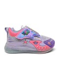 Doll Print Detailed Velcro Closure LED Shoes - Purple