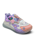 Doll Print Detailed Velcro Closure LED Shoes - White