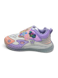 Doll Print Detailed Velcro Closure LED Shoes - White