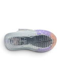 Doll Print Detailed Velcro Closure LED Shoes - White