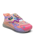 Doll Print Detailed Velcro Closure LED Shoes - Pink