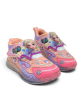 Doll Print Detailed Velcro Closure LED Shoes - Pink