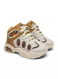 Two-Tone High-Top Streetwear Sneakers - Tan