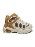 Two-Tone High-Top Streetwear Sneakers - Tan
