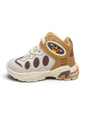 Two-Tone High-Top Streetwear Sneakers - Tan