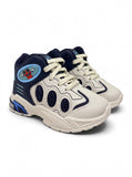 Two-Tone High-Top Streetwear Sneakers - Navy Blue