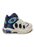 Two-Tone High-Top Streetwear Sneakers - Navy Blue