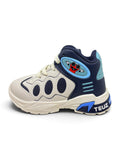 Two-Tone High-Top Streetwear Sneakers - Navy Blue