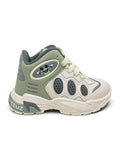 Two-Tone High-Top Streetwear Sneakers - Green