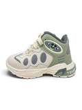 Two-Tone High-Top Streetwear Sneakers - Green