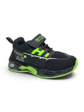 HI Print Detailed Velcro Closure LED Shoes - Black