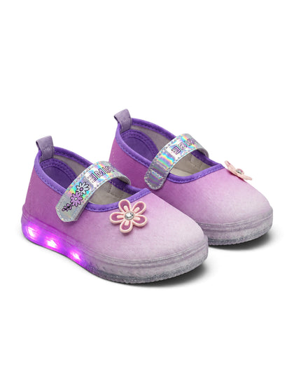 Flower Applique Velcro Closure LED Bellies - Mauve