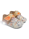 Cute Duck Character LED Light Velcro Closure Shoes - Brown