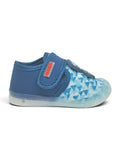Cute Blue Robot LED Light Vlecro Closure Shoes - Blue