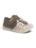 Cute Blue Robot LED Light Vlecro Closure Shoes - Brown