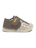 Cute Blue Robot LED Light Vlecro Closure Shoes - Brown