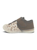 Cute Blue Robot LED Light Vlecro Closure Shoes - Brown