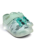 Mint Green Bear LED Light Velcro Closure Shoes - Green