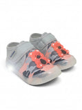 Mint Green Bear LED Light Velcro Closure Shoes - Grey