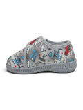 Helicopter & Airplane Printed Musical Shoes With Velcro Closure - Grey