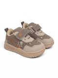 Space Explorer Astronaut & Planet Print Casual Shoes With Velcro Closure - Brown