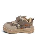Space Explorer Astronaut & Planet Print Casual Shoes With Velcro Closure - Brown