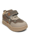 Space Explorer Astronaut & Planet Print Casual Shoes With Velcro Closure - Brown