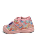 Butterfly Shimmer Printed Musical Shoes With Velcro Closure - Pink