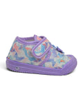 Butterfly Shimmer Printed Musical Shoes With Velcro Closure - Purple