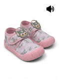 Headphone Applique Printed Musical Shoes With Velcro Closure - Pink