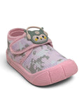 Headphone Applique Printed Musical Shoes With Velcro Closure - Pink