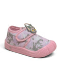 Headphone Applique Printed Musical Shoes With Velcro Closure - Pink
