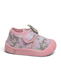 Headphone Applique Printed Musical Shoes With Velcro Closure - Pink