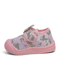 Headphone Applique Printed Musical Shoes With Velcro Closure - Pink