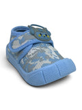 Headphone Applique Printed Musical Shoes With Velcro Closure - Blue