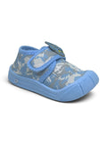 Headphone Applique Printed Musical Shoes With Velcro Closure - Blue